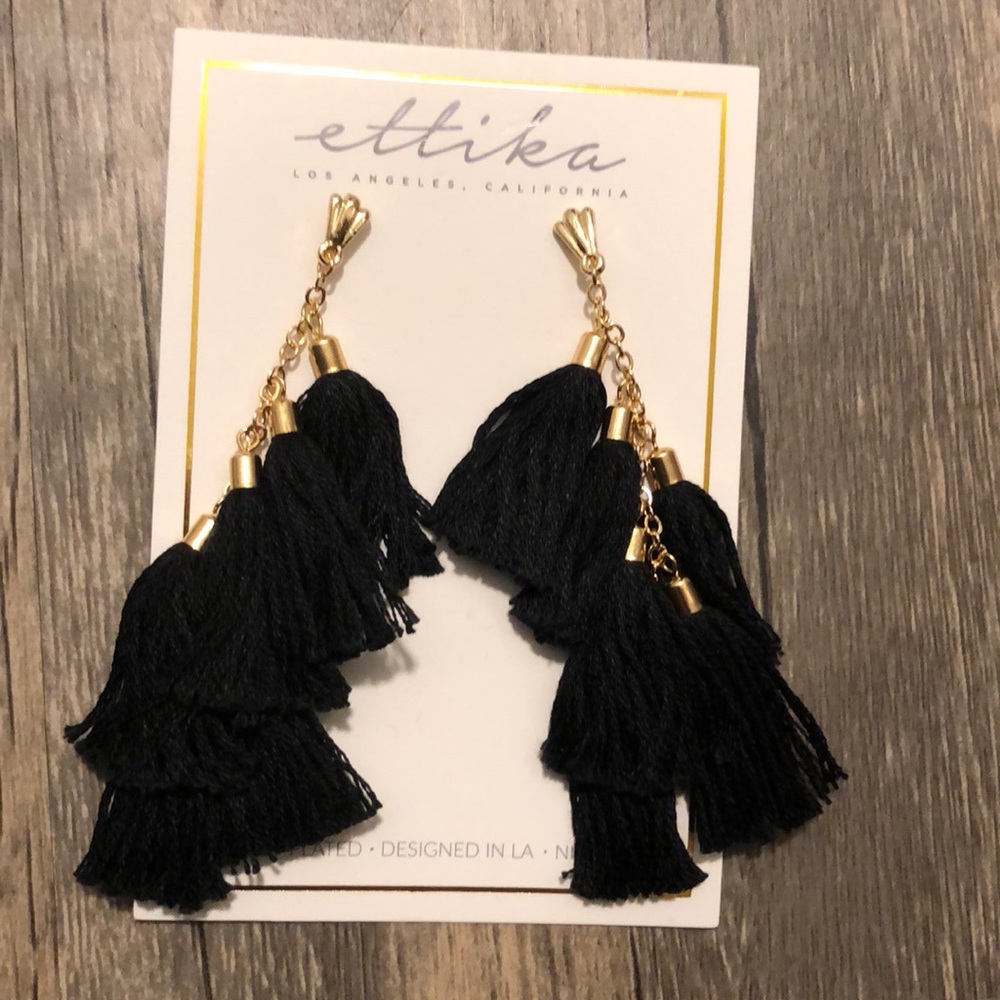 Ettika 18k Gold Plated Tassel Earrings